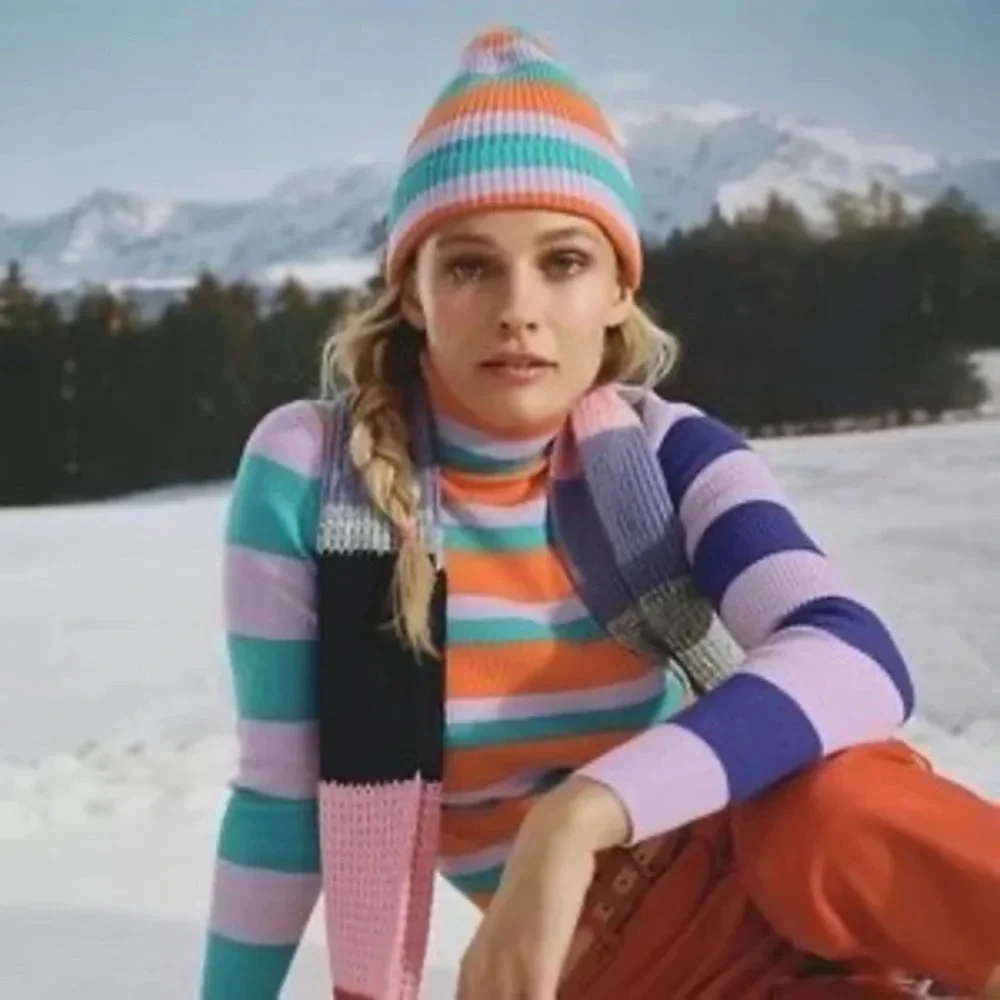 Anthropologie Cozy Stripe Beanie